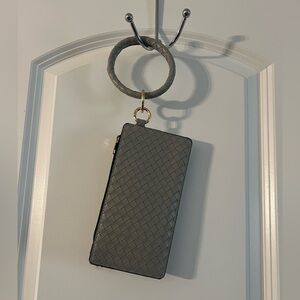 Gray Woven Leather Wallet
